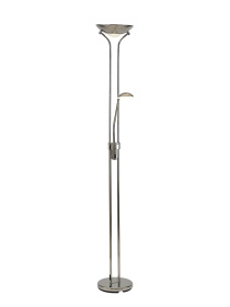 D0826PN  Brazier 180cm Floor Lamp With USB 2.1 mAh Socket; 20+5W LED; 3000K Touch Dimmer; Polished Nickel